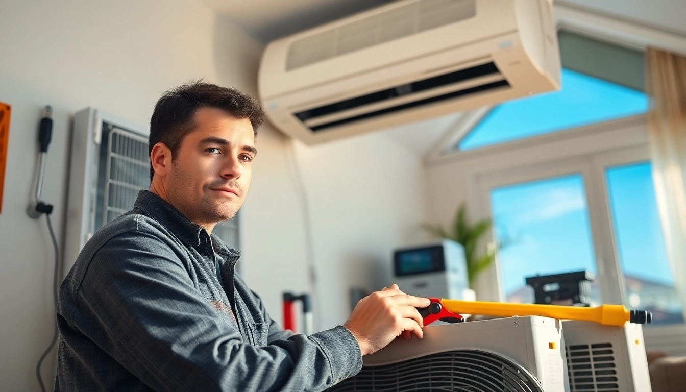 AC Repair Tampa technician repairing an air conditioning unit in a residential setting.