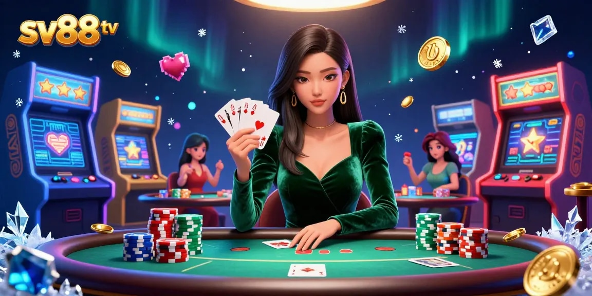 Experience thrill and strategy at sv88 tv poker table with a captivating game atmosphere.
