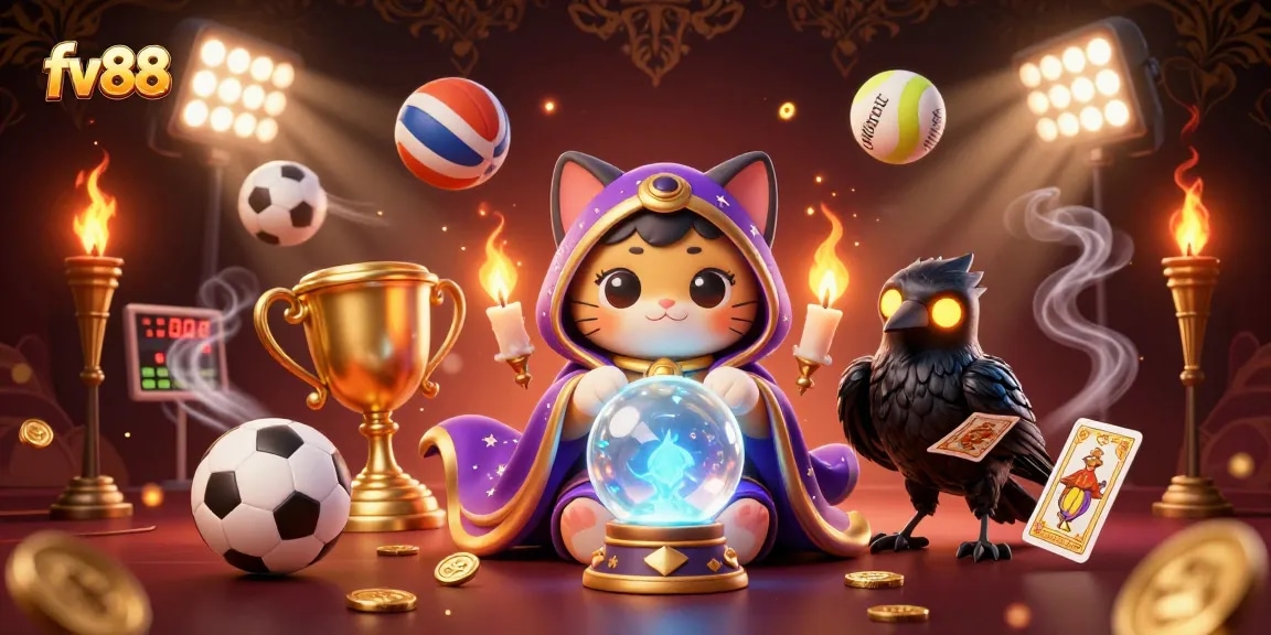 Experience high-energy gambling action with fv88's gaming elements in a vivid 3D illustration.