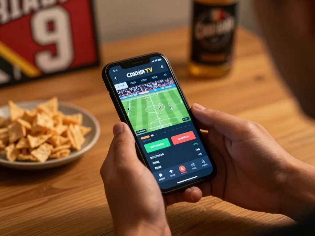 Betting on CAKHIA TV using a smartphone while enjoying live football matches