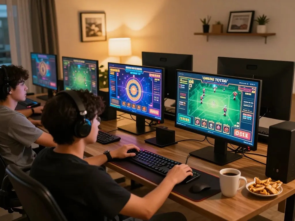 Engaging with the link vào mu88 online casino app in a comfortable home setting.
