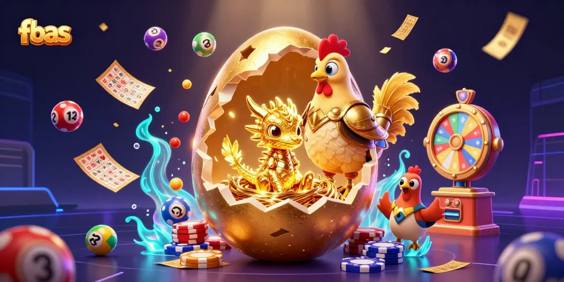 Experience exciting wins at fbas utilizing vibrant lottery elements amidst a gold-themed casino scene.