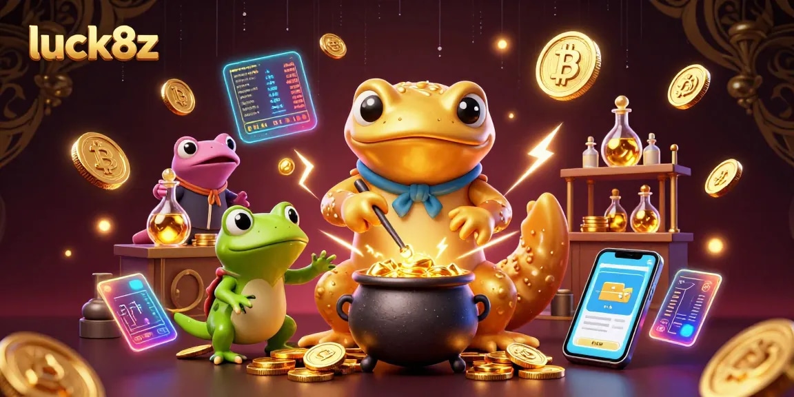 Engage with luck8z through vibrant 3D illustration showcasing a magical casino transformation of gold.