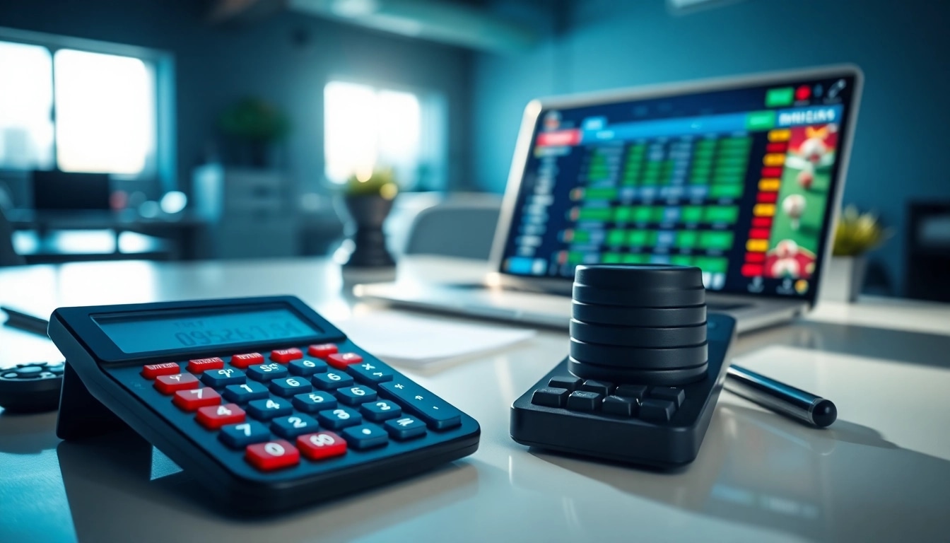 Engaging betting tools and calculators showcased in a modern workspace.