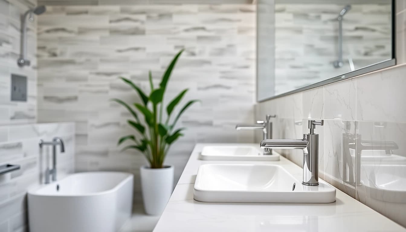 Die hochwertige Ausstattung von sonni sanitär in einem modernen Badezimmer mit eleganten Armaturen.
