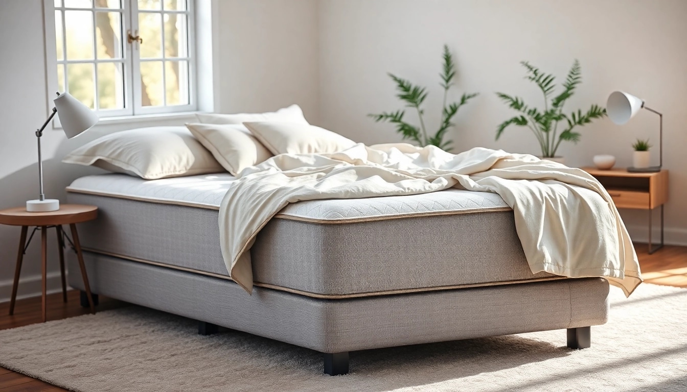 Showcasing a plush box spring in a serene bedroom with natural light and cozy decor.