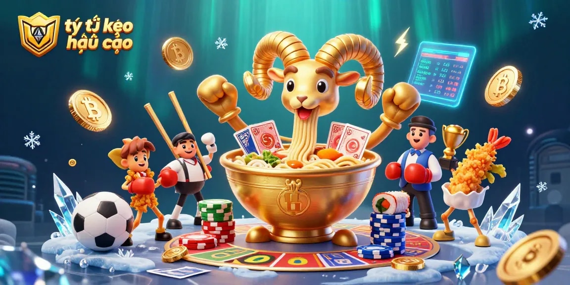 Engage with tỷ lệ kèo nhà cái through an exciting energetic 3D illustration featuring sportsbook elements and cartoon characters.