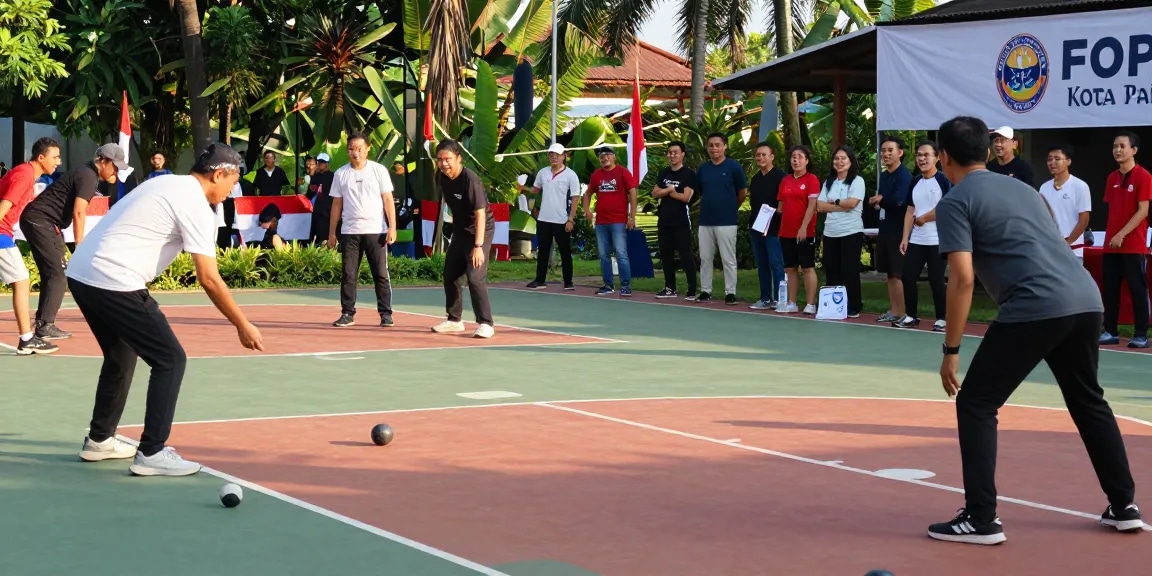 Exciting petanque match at fopikotapalu.org with players and cheering fans.