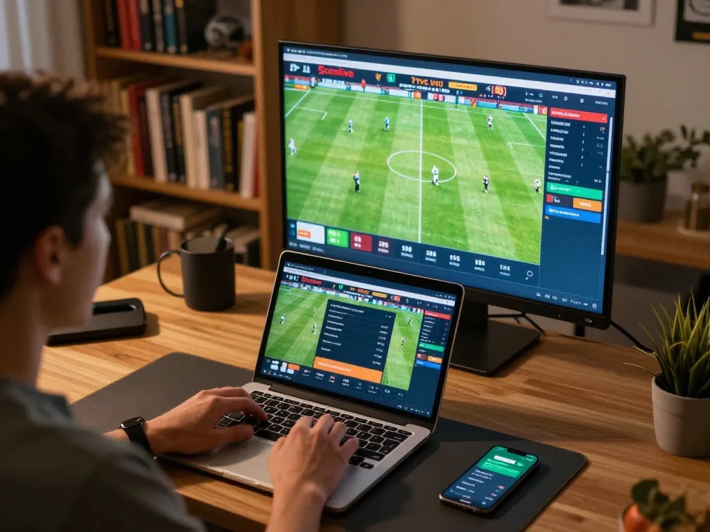 Socolive user engaged in live sports betting, viewing odds while responsibly gaming online