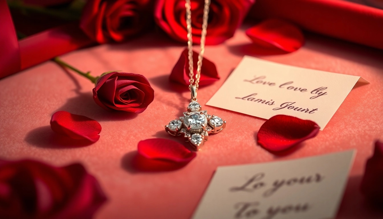 Captivating romantic diamond gifts for her UK featuring a diamond necklace on velvet.