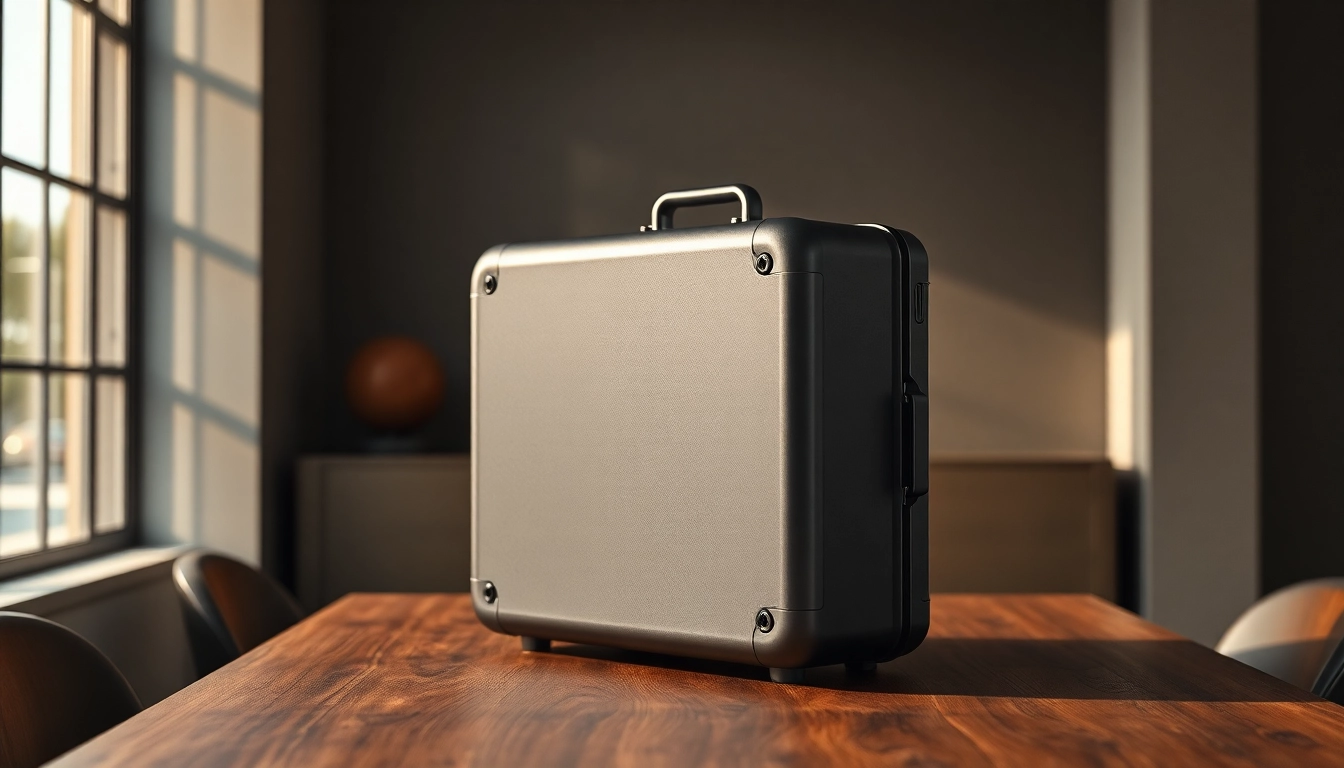 Showcasing a hard case on a wooden surface, highlighting its sleek and durable design.