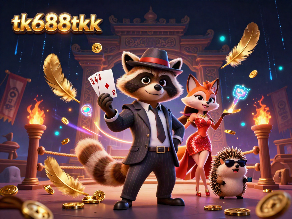 Experience thrilling gameplay with tk688tkk as animated characters engage in high-stakes poker at a vibrant casino.