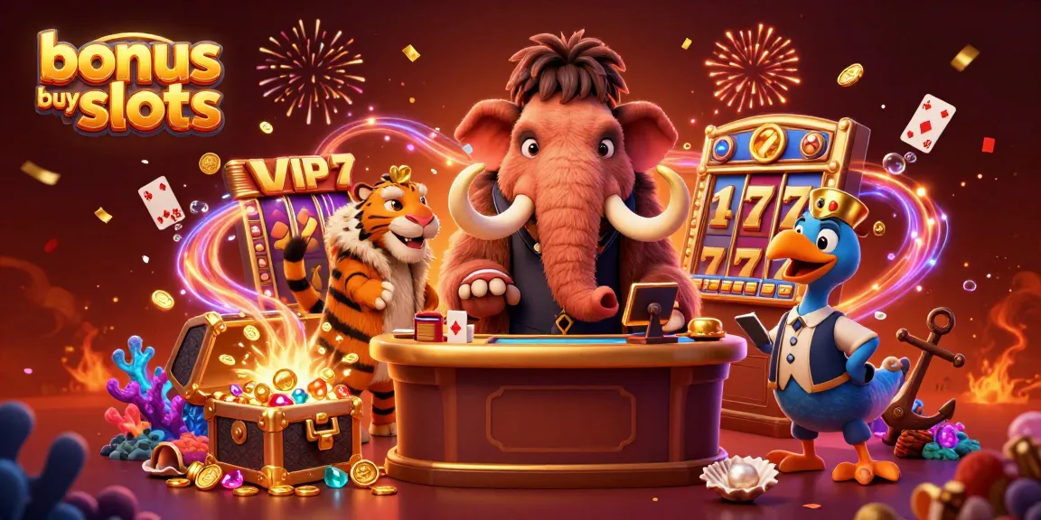 Experience thrilling bonus buy slots with colorful characters and rich casino elements.