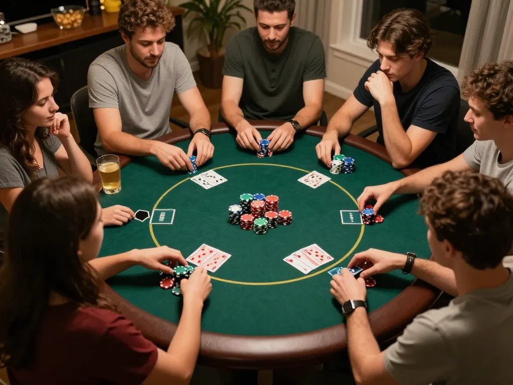Cakhia TV showcases friends enjoying a lively poker night with strategic gameplay and vibrant atmosphere.
