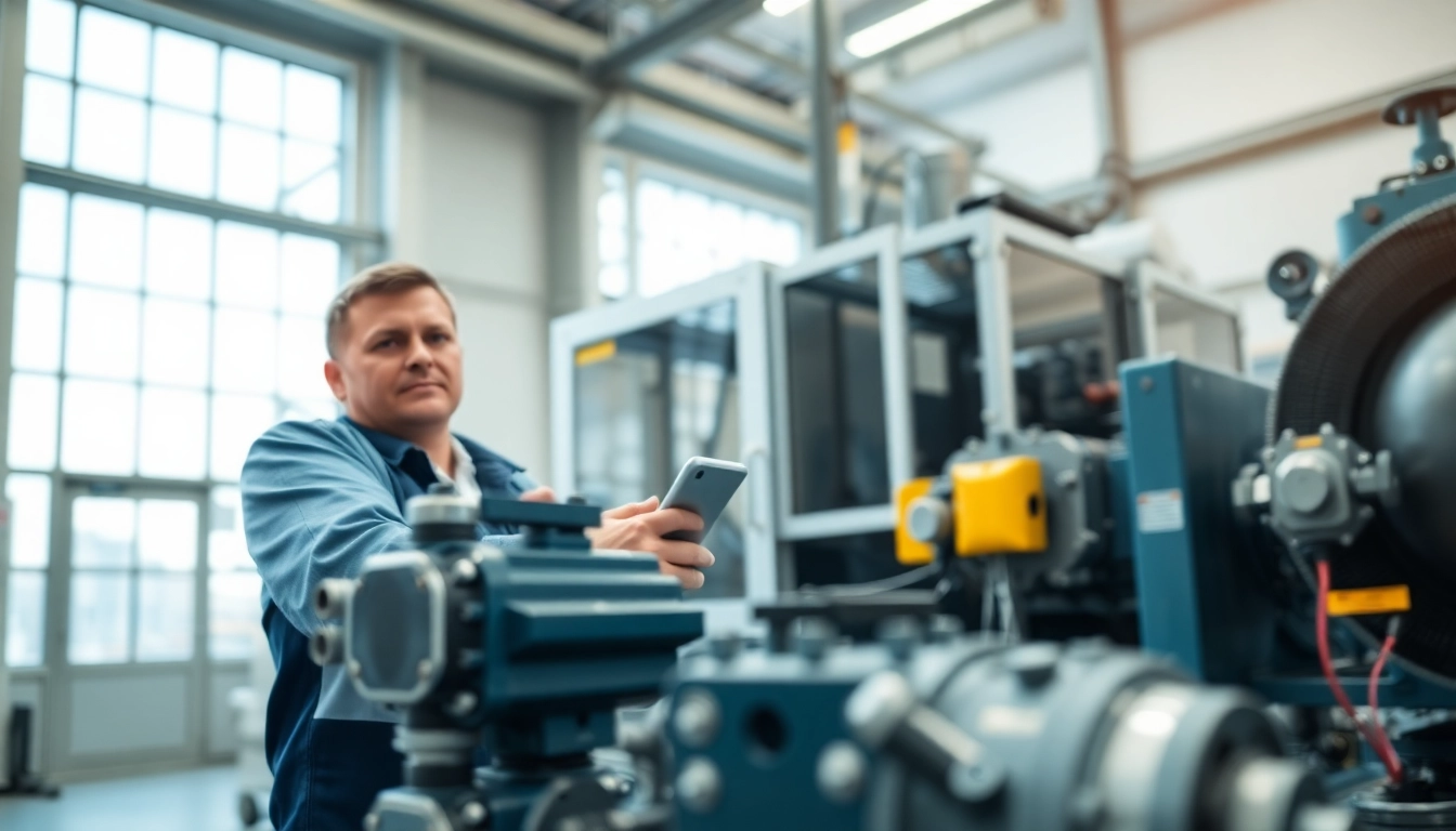 Engineer examining vibration control systems in a modern facility highlighting Vibration Control technologies.
