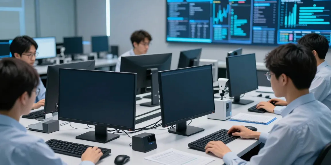 vulnerability assessment analysis in a modern cybersecurity lab with advanced tech tools