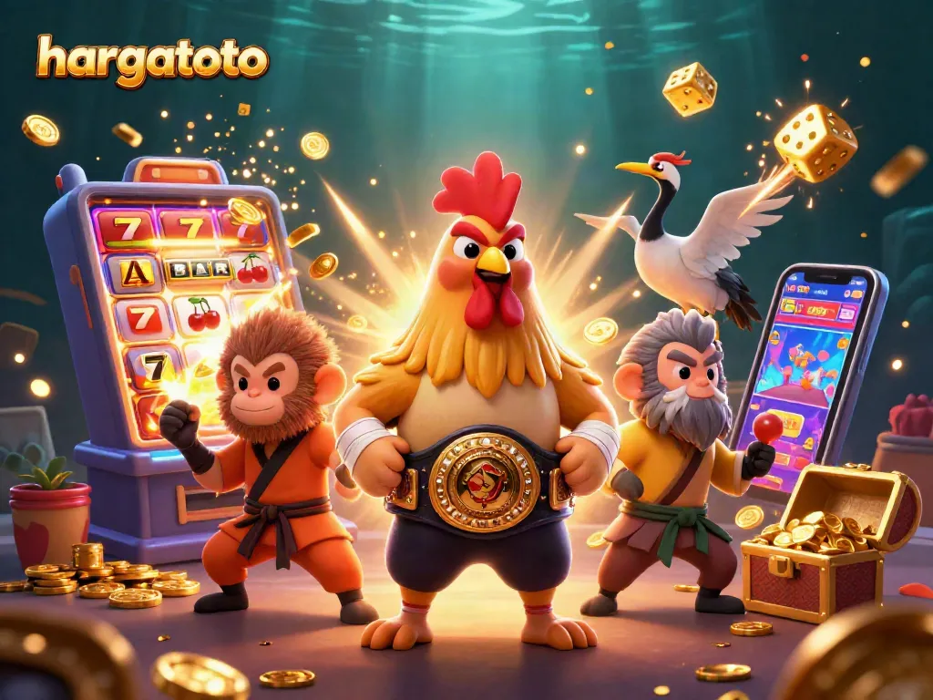 Experience thrilling jackpots and games on hargatoto with energetic characters and casino elements.