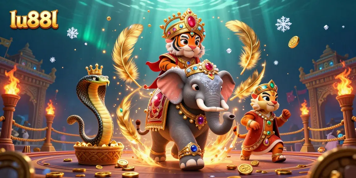 Experience the magic of lu88l with vivid scenes of gambling excitement and a royal maharaja theme.