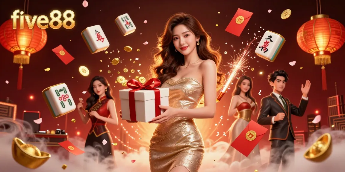 Win big with five88 as a glamorous hostess welcomes players to the festive Lunar New Year casino.