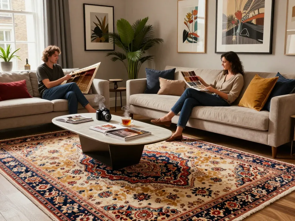 Luxury carpets London showcased in an elegant living room, highlighting plush textures and stylish decor.