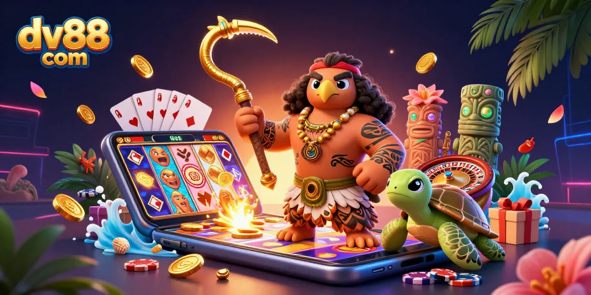 Experience thrilling gaming adventures at dv88 com with vibrant casino elements and energetic characters.