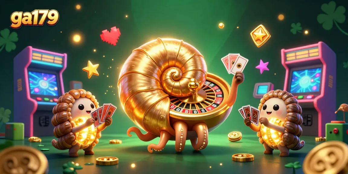 Engage with ga179's vibrant gaming world featuring unique roulette designs and glowing card play elements.