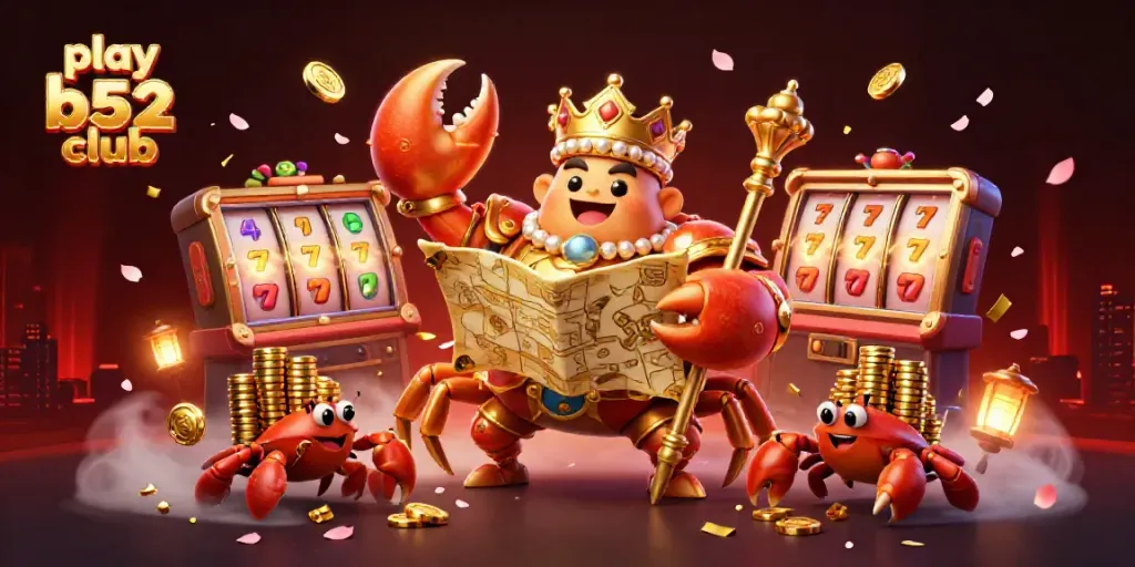 Experience the thrill to play b52 club with the golden crab emperor and dynamic casino elements.