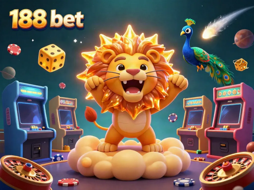 Experience 188 bet's thrilling gaming atmosphere with vibrant characters and dynamic casino elements.