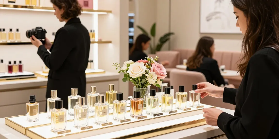 Discover Razavage luxurious perfumes enhancing your day in a chic retail setting.