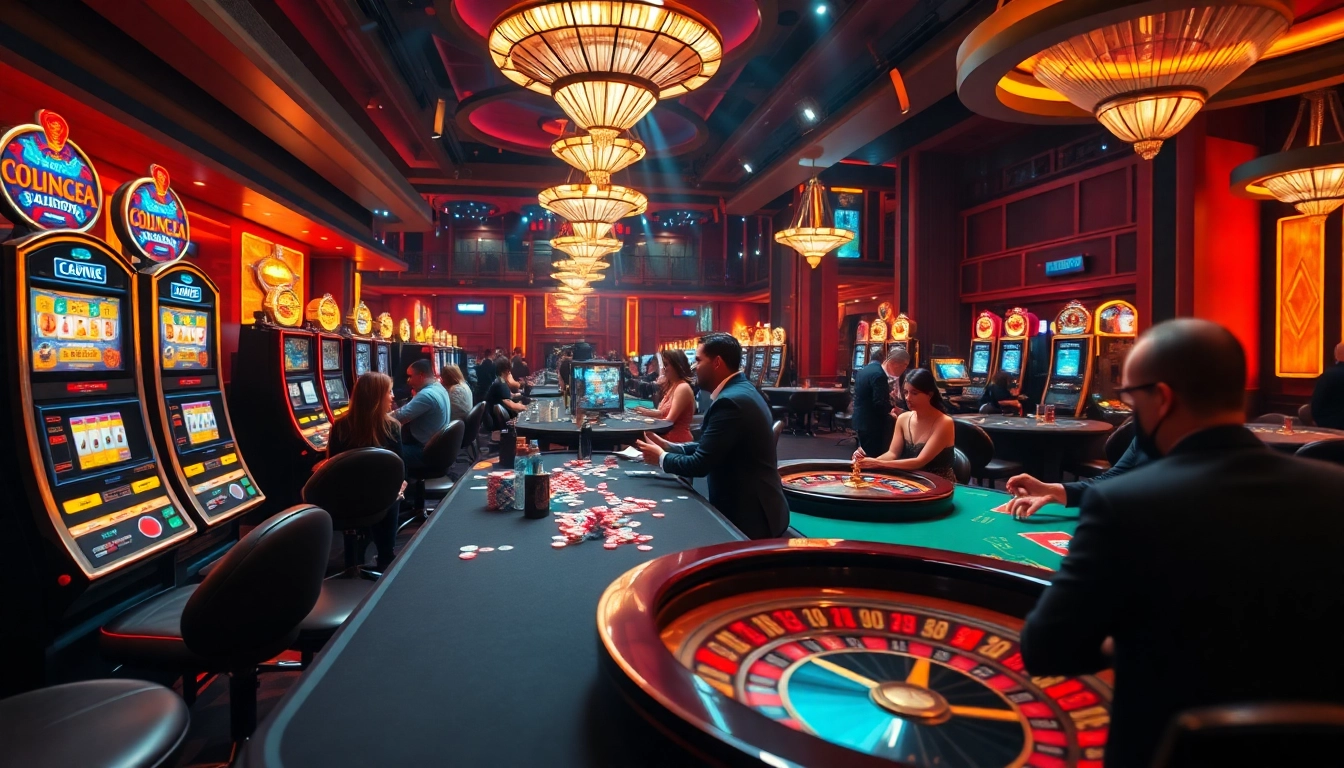 Experience the thrill of gaming at Cwin with vibrant casino tables, exciting players, and lively dealers.