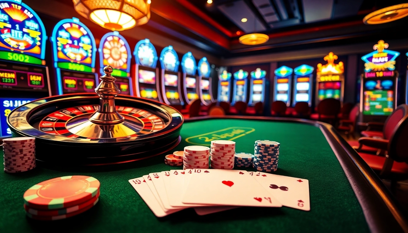Experience luxury gambling at 77Bet with stunning roulette wheel and vibrant poker chips.