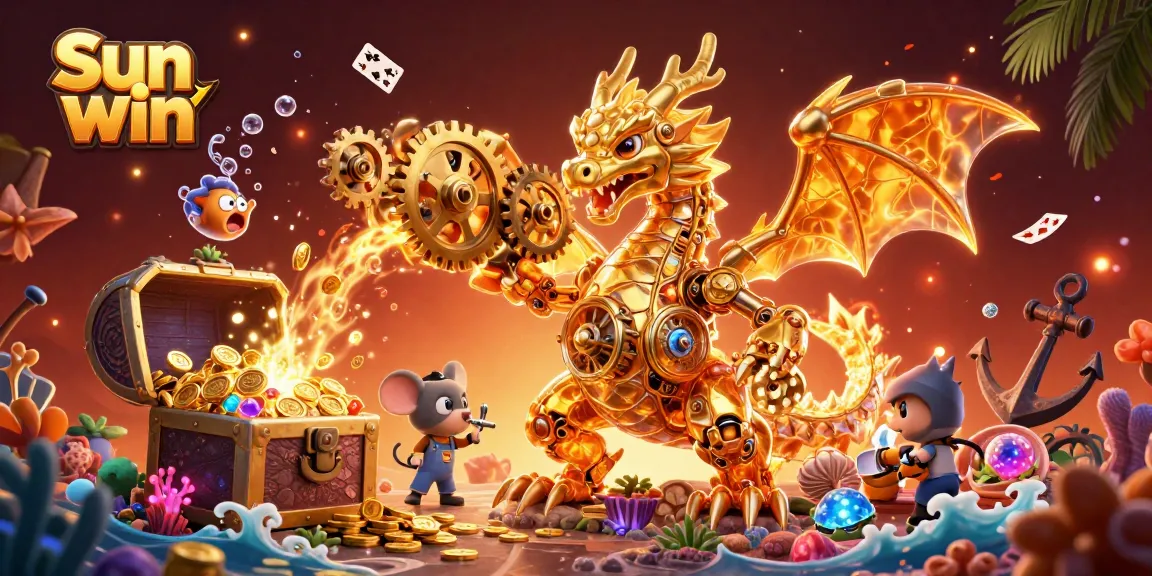 Win big with Sun win at this vibrant online casino scene filled with gold and joy.
