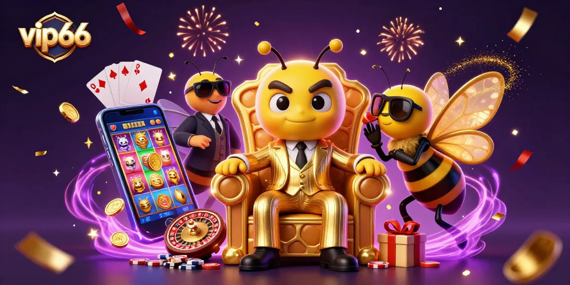 Engage in thrilling vip66 adventures with a cartoon casino scene filled with lively game elements.