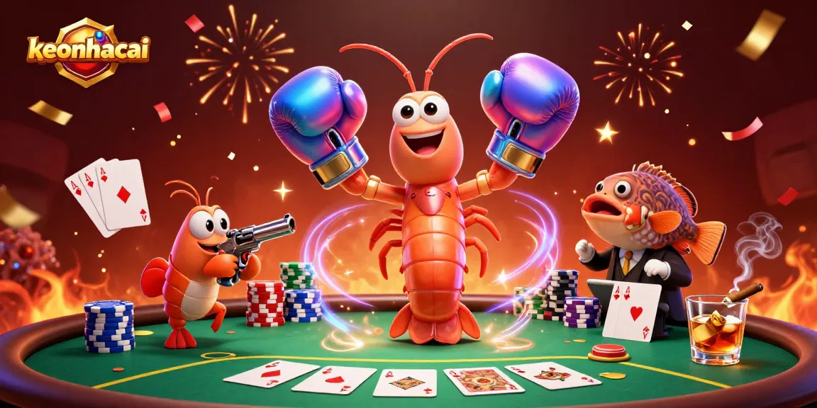 Experience winning strategies at keonhacai with a vibrant poker-themed illustration featuring dynamic characters and gaming elements.